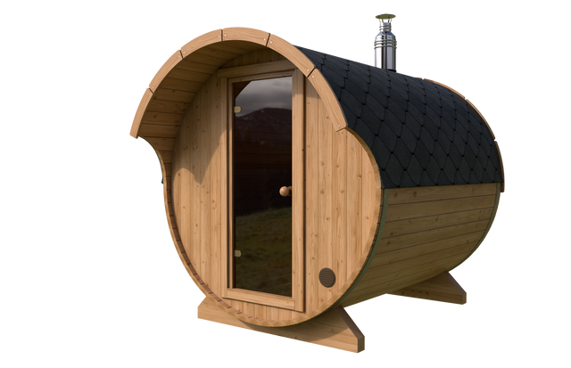 北欧産バレルサウナ 2.2m(4-6人用 / Pro Model / ひさし付き / 事業用 / 耐用年数20年以上)