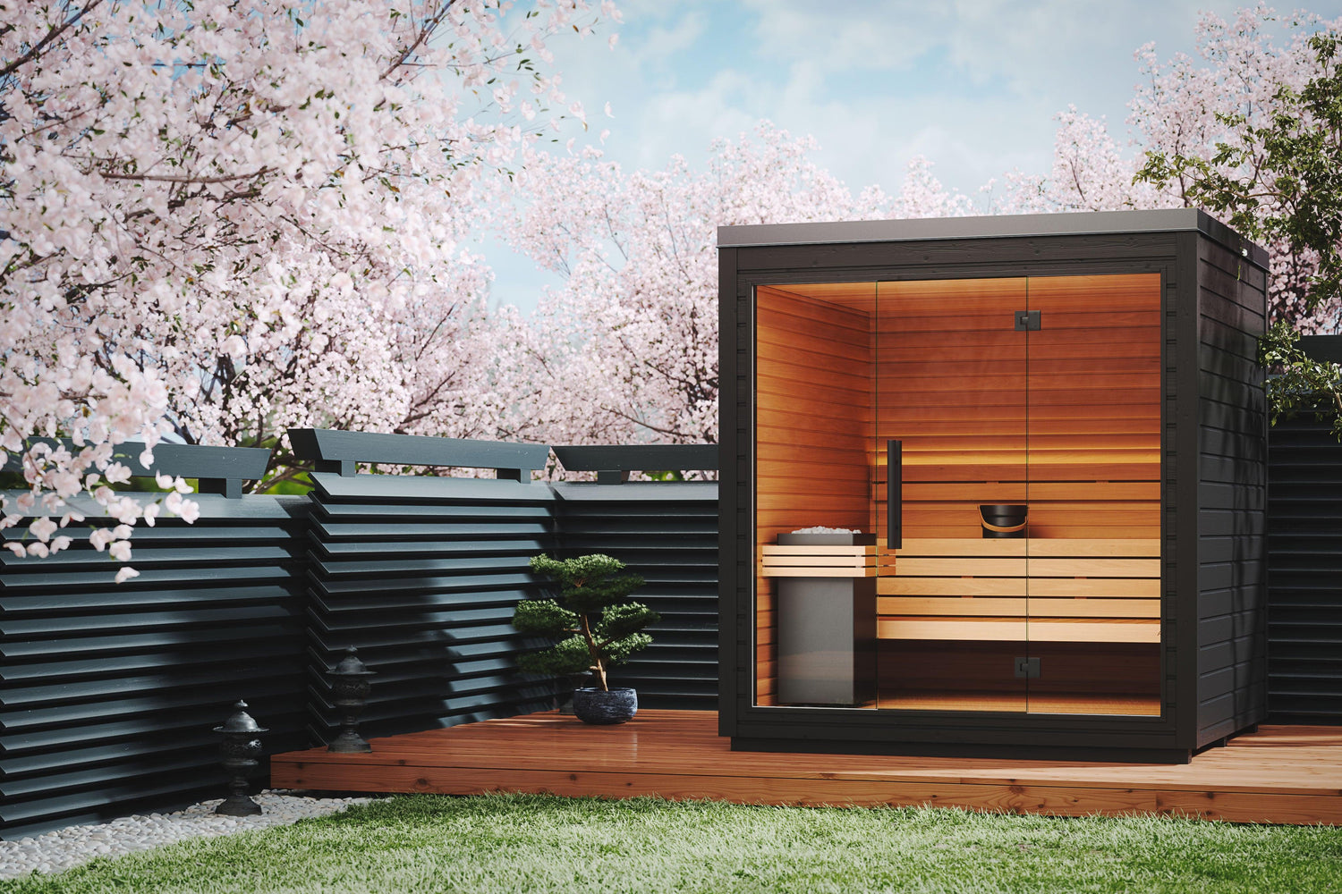 屋外用サウナ "Auroom Mira S" -北欧産-(2-3人用 / 屋外用 / 家庭用サウナ / 事業用サウナ)