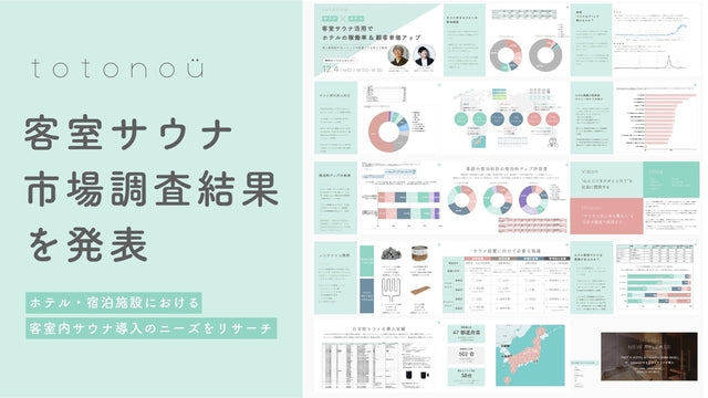 『客室サウナ』に関する市場調査結果を、totonoüが発表・カバー画像