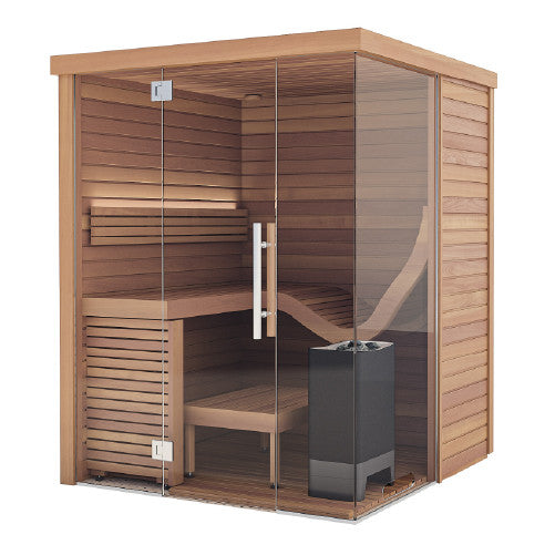 北欧産バレルサウナ 2.2m（4-6人用 / Pro Model / ひさし付き
